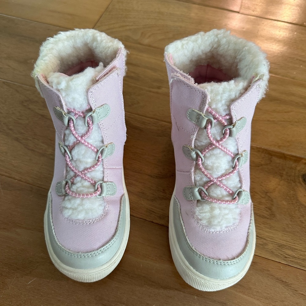 Old Navy Pink and White Kids Boots